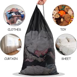2 Stuks Wasnetzakken - 60 X 90 Cm - Waszakjes - Organizer Wasmachinetas - Waszakken - Laundry Bag - Geschikt Voor Kleding, Dekbedovertrek, Speelgoed, Reizen, Studentenkamer - Wit — thumbnail 2