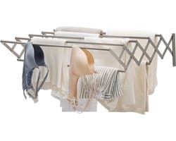 Nexvo® Wanddroogrek –Wasrek Goed voor 5.6 Meter Wasgoed – Uitschuifbaar Droogrek - Zilver- ‎59cm x 80cm x 19 cm