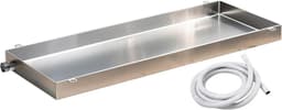 Opvangbak met afvoer - Condensbak lekbak - Airco condens opvangen - Roestvrij staal 304 - 20x10cm - Zwart — thumbnail 1