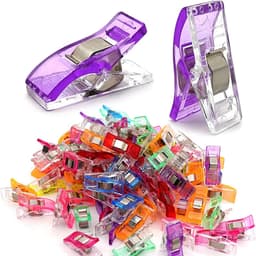 Verpakking van 100 stuks stoffen clips - naai clips - wonderclips - clips - clips voor opbergzakken - positioneringsclips - naai accessoires - kunststof - meerkleurig — thumbnail 1