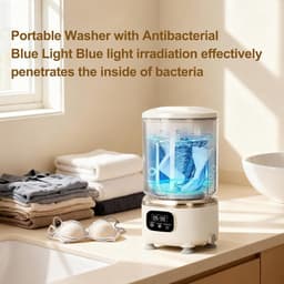 Draagbare wasmachine, ultrasone wasmachine voor lingerie, kleine wasmachine, compact ontwerp, geschikt voor het wassen van bh's, sokken en kleine kledingstukken, ideaal voor thuis, op reis en buitenactiviteiten (wit). — thumbnail 4