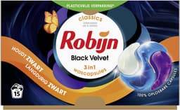Robijn Wascapsules 3-in1 Black Velvet 15 stuks per verpakking - Voordeelverpakking - 4 stuks - Zwarte was - Zwart kleding — thumbnail 2