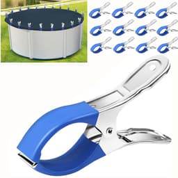 Clips voor zwembadafdekkingen voor bovengrondse zwembaden, 18 stuks 4,7 inch roestvrijstalen klemmen voor zwembadafdekkingen, winddichte clips voor bovengrondse zwembadafdekkingen — thumbnail 1