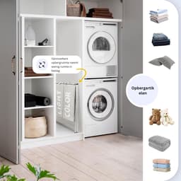 CLVP® Wassorteerder 3 Vaken - Wasmand - Wassorteerder - Lichtgrijs — thumbnail 4