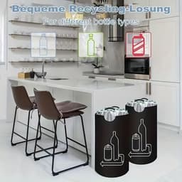Verzamelbak voor lege flessen - Opbergzakken van Oxford-stof - Wasmand - 115L verzamelbak voor statiegeldflessen - voor voorraadkast, garage, thuiskantoor, camping, picknick, kofferbak - 83.5×43.5cm - zwart — thumbnail 3