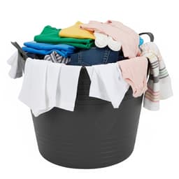 Excellent houseware flexibele wasmand - zwart - 27 liter - kunststof - 42 x 40 x 35 cm — thumbnail 4