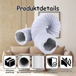 Afvoerslang - Ventilatieslang - Mobiele Airco - Inclusief Klemmen - 3 Meter - Wit — thumbnail 4