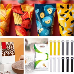 Voedselzak clips - Keuken organizers - Levensmiddelen bewaren - Herbruikbaar en duurzaam - 115 cm breed - Meerkleurig — thumbnail 5