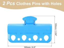 Grote Wasknijpers - Kleding Clips - Dekbed Vastzetten - 7 Gaten Ontwerp - 165 cm Lengte - Blauw — thumbnail 5