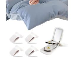 12 Stuks Dekbedclips - Dekbed knijpers - Klemmen - Clips – Dekens - Voor 1/2 persoons dekbed overtrekken - Voorkom dat beddengoedaccessoires verschuiven - Herbruikbaar - Grijs - LOUZIR