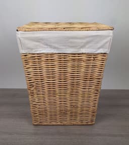 MigoStyling - Wasmand - Met Binnenzak - Rechthoek - Riet - Rotan - Naturel - 48x38xH66 — thumbnail 2