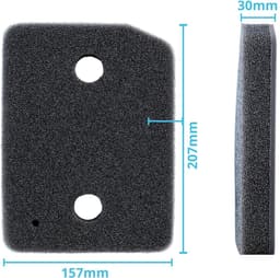 Set van 2 filters Geschikt voor Miele 9164761 droger warmtepompdroger, fijne - grof 207 x 157 x 30 mm, sponsfilter, filtermat condensdroger, Made in Germany, pluisfilter, schuimfilter spons — thumbnail 2