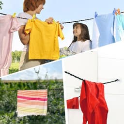 Allecto Plus - Reiskleding Waslijn 2 stuks voor Buiten Kamperen en Wasdrogen met Haken en Zuignap — thumbnail 4