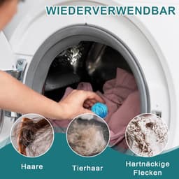 6 stuks herbruikbare pluisballen voor de wasmachine - Milieuvriendelijke wasballen - Verwijdert pluisjes en dierenharen - Wasverzorging — thumbnail 4