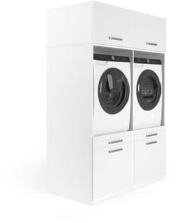 Wasophoogte® Wasmachine Kast Budapest - Wasmachine verhoger - Wasmachine ombouw - 700(D)*1330(B)*1990(H) mm - Wit — thumbnail 4