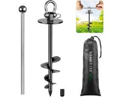 JGS Premium - Tie Out Stake voor Grote Honden tot 220 Lbs - Anti-Roest Hondenanker - Opvouwbare Hondenlijn voor Camping