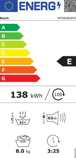 Bosch WTH8300AFG - Warmtepompdroger - 8 kg - Droogt zoals jij wilt met Auto Dry - NL/FR Display - Stil — thumbnail 2