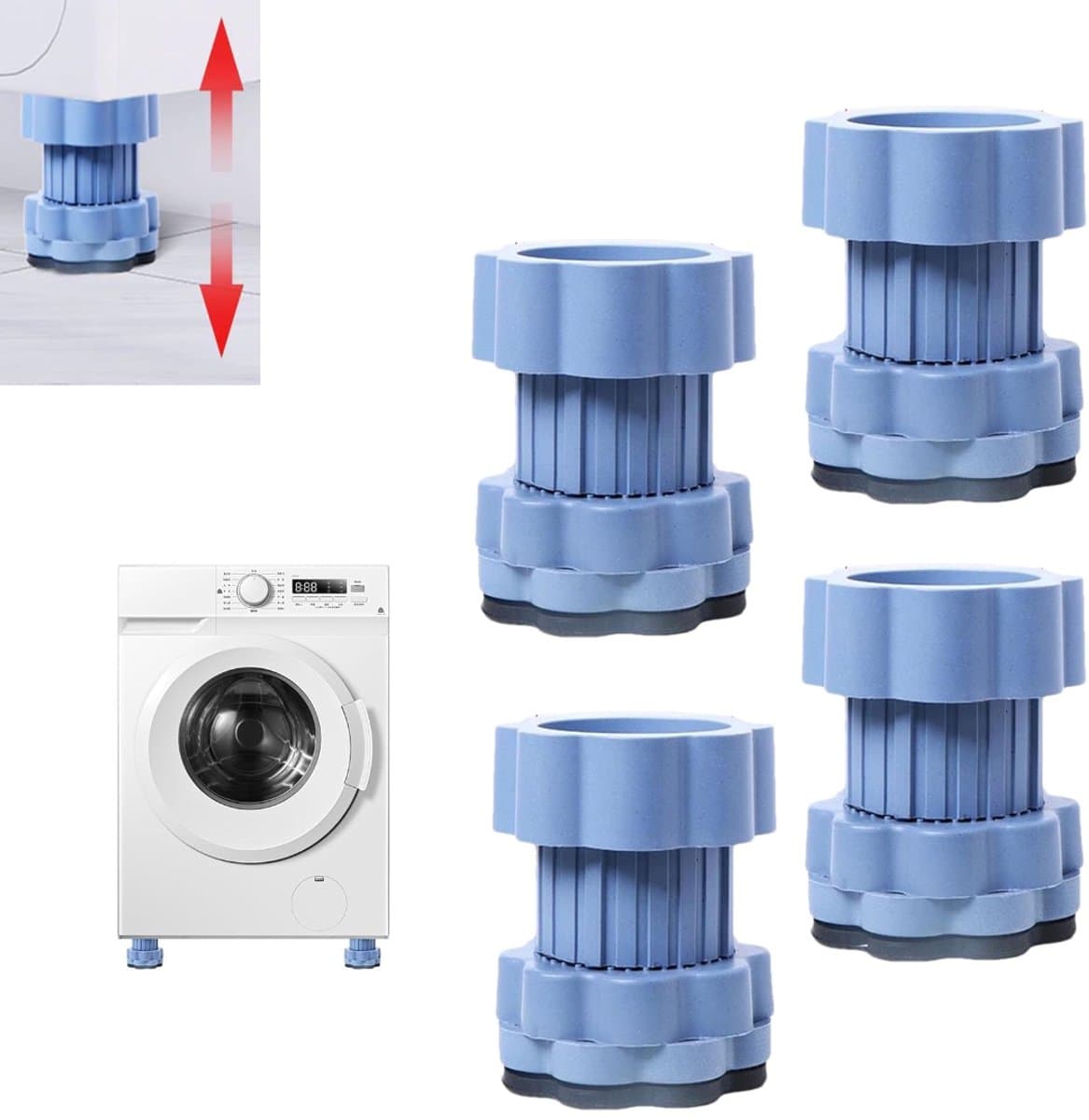 4 stuks - anti-vibratie pads voor wasmachine, in hoogte verstelbare wasmachine ondersteuningspads, trommel stille pads 6,8X8cm (blauw) — afbeelding 1