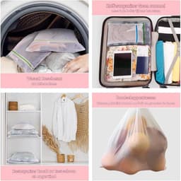 TOVBMUP 5 Waszakken - Wasmachinezakken - Met ritssluiting - Duurzaam - Verkrijgbaar in 3 maten - Meshmateriaal - Geschikt voor het wassen van verschillende soorten kleding — thumbnail 2