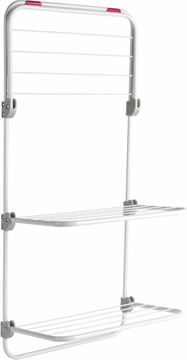 **Over Door Clothes Airer - Indoor Laundry Drying Rack 7m Drying Space Over 3 Levels Adjustable Shelves Foldable Space Saving Storage Foam Lined Hooks** — afbeelding 1