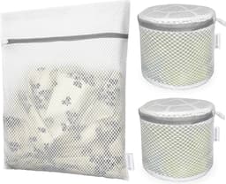 WNHB® Waszakken set voor fijne was - 3 stuks honingraat structuur met rits - lingerie ondergoed bh en sokken organizer — thumbnail 1
