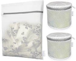 WNHB® Waszakken set voor fijne was - 3 stuks honingraat structuur met rits - lingerie ondergoed bh en sokken organizer
