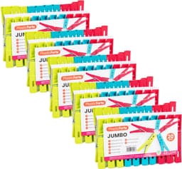 Plasticforte Wasknijpers XL formaat - 100x stuks - felle kleuren mix - kunststof - 10 cm - Was ophangen — thumbnail 3