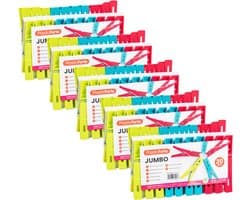 Plasticforte Wasknijpers XL formaat - 100x stuks - felle kleuren mix - kunststof - 10 cm - Was ophangen