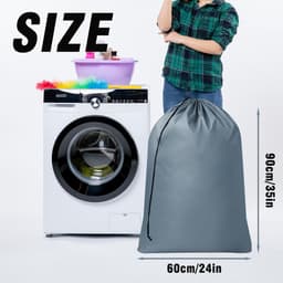 Ibenzoa® Opvouwbare Waszakken Set van 2 met Grote Capaciteit en Trekkoordsluiting voor Reizen — thumbnail 2