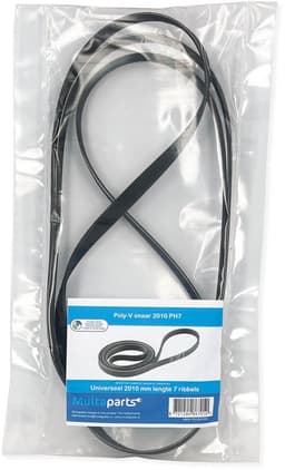 Poly-V snaar 2010PH7 met ribbels | Aandrijfsnaar o.a. voor wasmachine | Lengte 2010 mm met aan de binnenzijde 7 ribbels | O.a. geschikt voor AEG, Electrolux, Zanker en Zanussi | Multaparts® huismerk — thumbnail 2