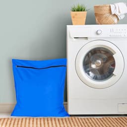 Waszakken voor huisdieren - Waszakken van twill polyester - Grote waszakken met rits - Voorkomt dat waszakken verstopt raken door dierenhaar - wasmachine, 70 x 80 cm，waszak voor huisdieren voor honden, katten en konijnen (blauw)- L — thumbnail 3