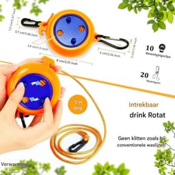 EXCITAT Waslijn - Waslijn uittrekbaar - Camping waslijn - Draagbare 10m reisvakantie buitenwaslijn - Geschikt voor badkamer, wasruimte, tuin of reizen - Oranje — thumbnail 2