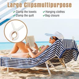 Set van 9 Grote Strandhanddoekclips – PP & Siliconen, Roestvrije Sterke Veren, Windbestendig, Brede Opening 4,5 cm – Voor Handdoeken, Dekens & Kleding — thumbnail 5