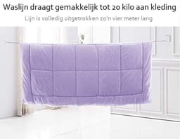 XYZ Goods - Waslijn Uittrekbaar - Stevig - RVS - Drooglijn - Waslijndraad - Voor Binnen en Buiten - Roldrooglijn - Oprolbaar - Camping - Handigheidje - Roze — thumbnail 5