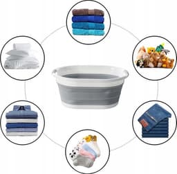 Multifunctionele Opvouwbaar Wasmand Siliconen - Emmer/Wasmand/Afwasbak - Ruimtebesparende Wasemmer - Afwasteil Opbergmand - Inklapbare Teil Voor Wasgoed/Afwas/Kleding/Speelgoed/Dekens - Wasbox Mand Met Handvat - Speelgoedmand - 25 Liter — thumbnail 3