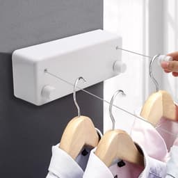 Dubbele kabel intrekbare waslijn - uittrekbare waslijn - instelbare waterdichte hangende waslijn - wandgemonteerde waslijn voor binnen - tot 42 meter — thumbnail 2
