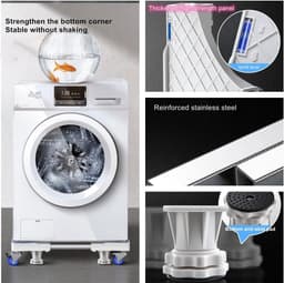 Universal support for washing machine and refrigerator - adjustable and movable telescopic support for heavy appliances such as washing machines, refrigerators, and dryers. — thumbnail 3