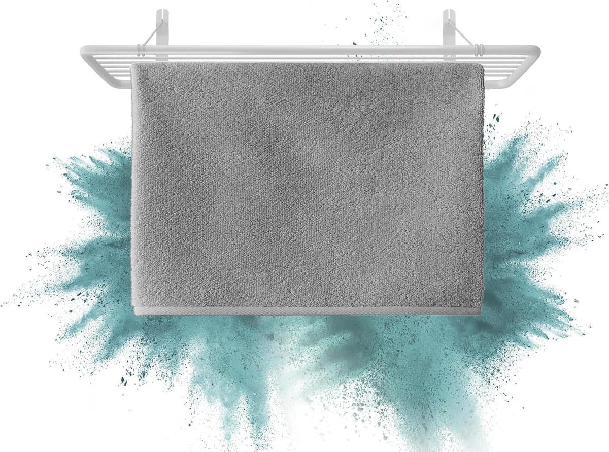 Alma Muurdroger 100x50 Cm - Stabiele Metalen Beugels - Opvouwbaar - PVC-Vrije Kunststof Bekleding - Belastbaar tot 20kg - Wit — afbeelding 1
