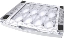 Scanpart kunststof tussenstuk voor wasmachine en droger met werkblad inclusief spanband - Geschikt voor AEG Bosch LG Miele Samsung Siemens Zanussi Whirlpool - Stapelkit - Universeel — thumbnail 4