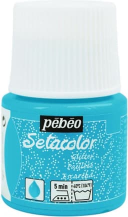 Pébéo Setacolor Glitter Turquoise Textielverf - 45ml textielverf voor lichte stoffen — thumbnail 1