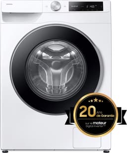 Samsung WW90DG6U85LEU3 vrijstaande wasmachine - 9 kg capaciteit - 1400 tpm centrifugeersnelheid - Ecobubble-technologie - witte afwerking — thumbnail 1