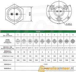 GX20-6 CONNECTOR, 6 PINS — thumbnail 2