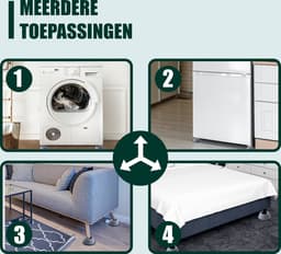 Wasmachine Verhoger Inclusief Mini Waterpas – Wasmachine Trillingsdempers - Wasmachine Tussenstuk — thumbnail 4