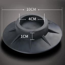 CHPN - Schokdempers - Trillingsdempers - Trillingsdempers voor wasmachine - 4 stuks - Zwart - Extra Dik - Geluidsdempers - Antislip Rubber Anti-Trilling - One size — thumbnail 3
