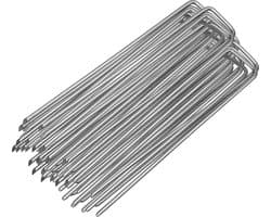 Grondankers 50 Stuks - 15x2.5cm - Roestwerend grondanker gegalvaniseerd staal - Ø2.8mm - Onkruidvlies - voor het bevestigen van worteldoek, tuinvlies, schutting, kunstgras, folies - stabiel U-vormig — afbeelding 1
