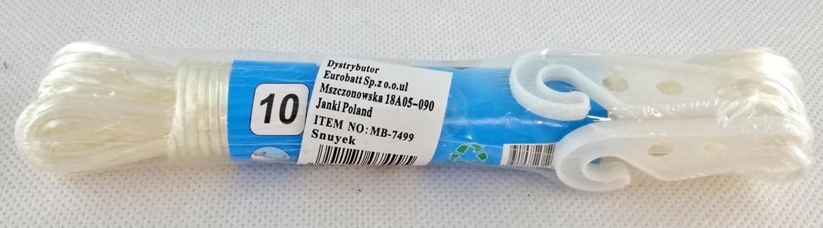Waslijn - Drooglijn - Waslijndraad - Wit - 10 meter — afbeelding 1