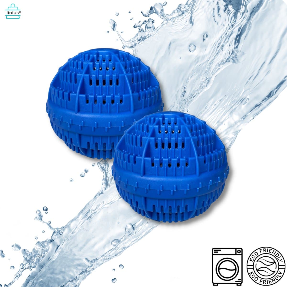 Ecologische Wasbol - Ecologische Wasbal - 2 stuks - Blauw - Wasbal - Duurzaam - Wasmachine - Keramische Balletjes - Geen Wasmiddel — afbeelding 1