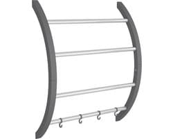 vidaXL - Handdoekenrek - met - haken - 56x16x72 - cm - aluminium - zilverkleurig