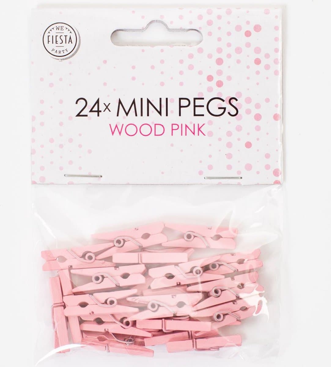 72x Mini Houten Knijpers Roze — afbeelding 1