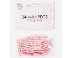 72x Mini Houten Knijpers Roze — afbeelding 1